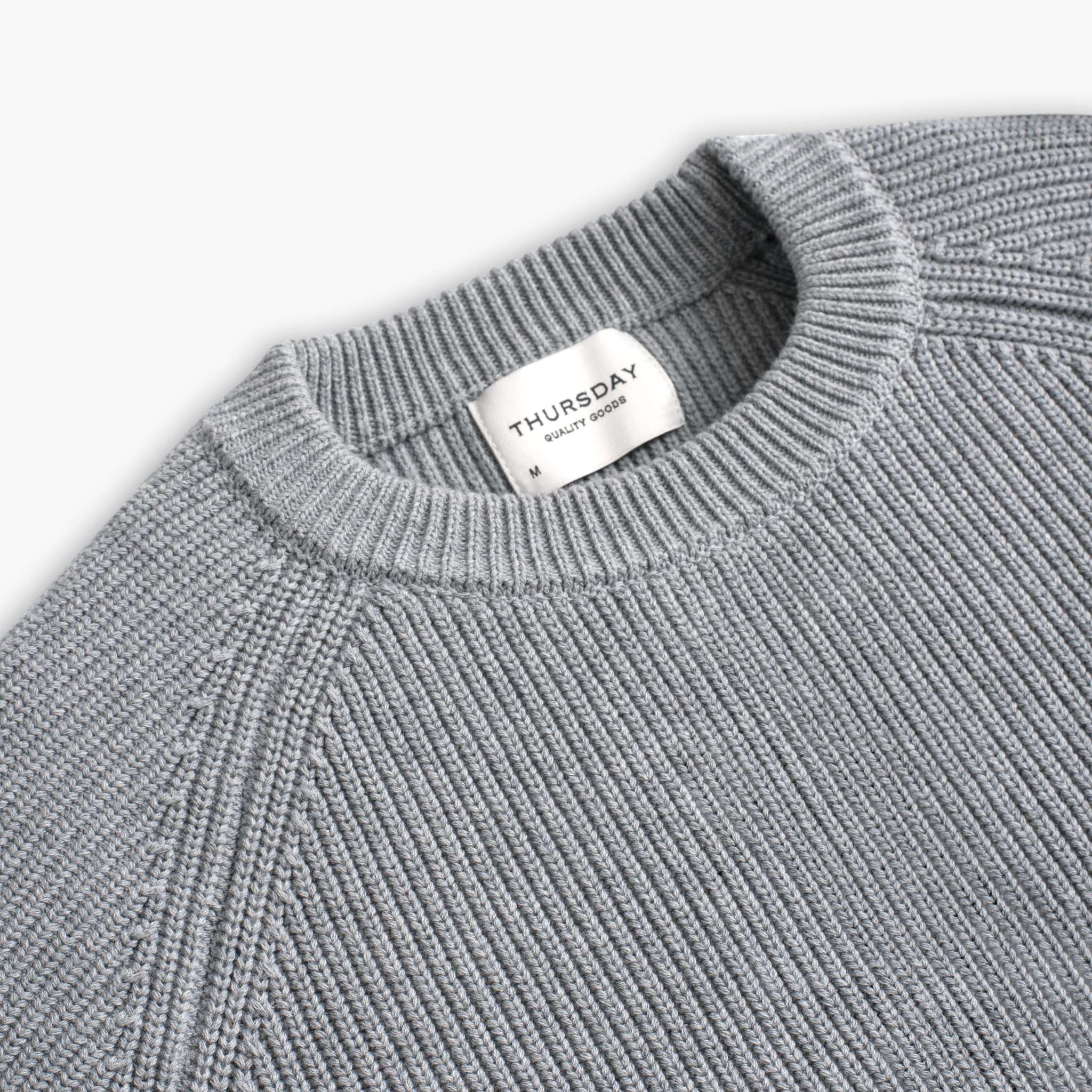 Ribbed Crewneck Sweater | Light Grey