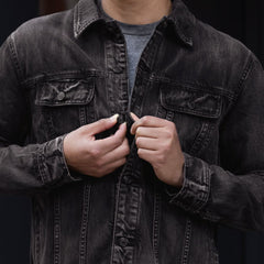 Denim Trucker Jacket | Faded Black