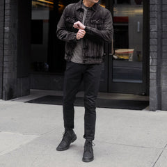 Denim Trucker Jacket | Faded Black