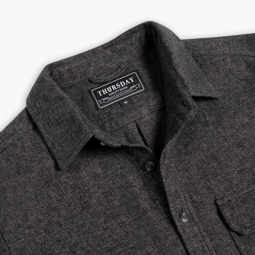 Summit Flannel Shirt | Black Herringbone