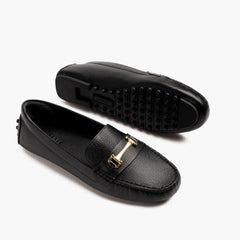 Driving Loafer | Black & Gold