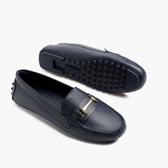 Driving Loafer | Navy & Gold